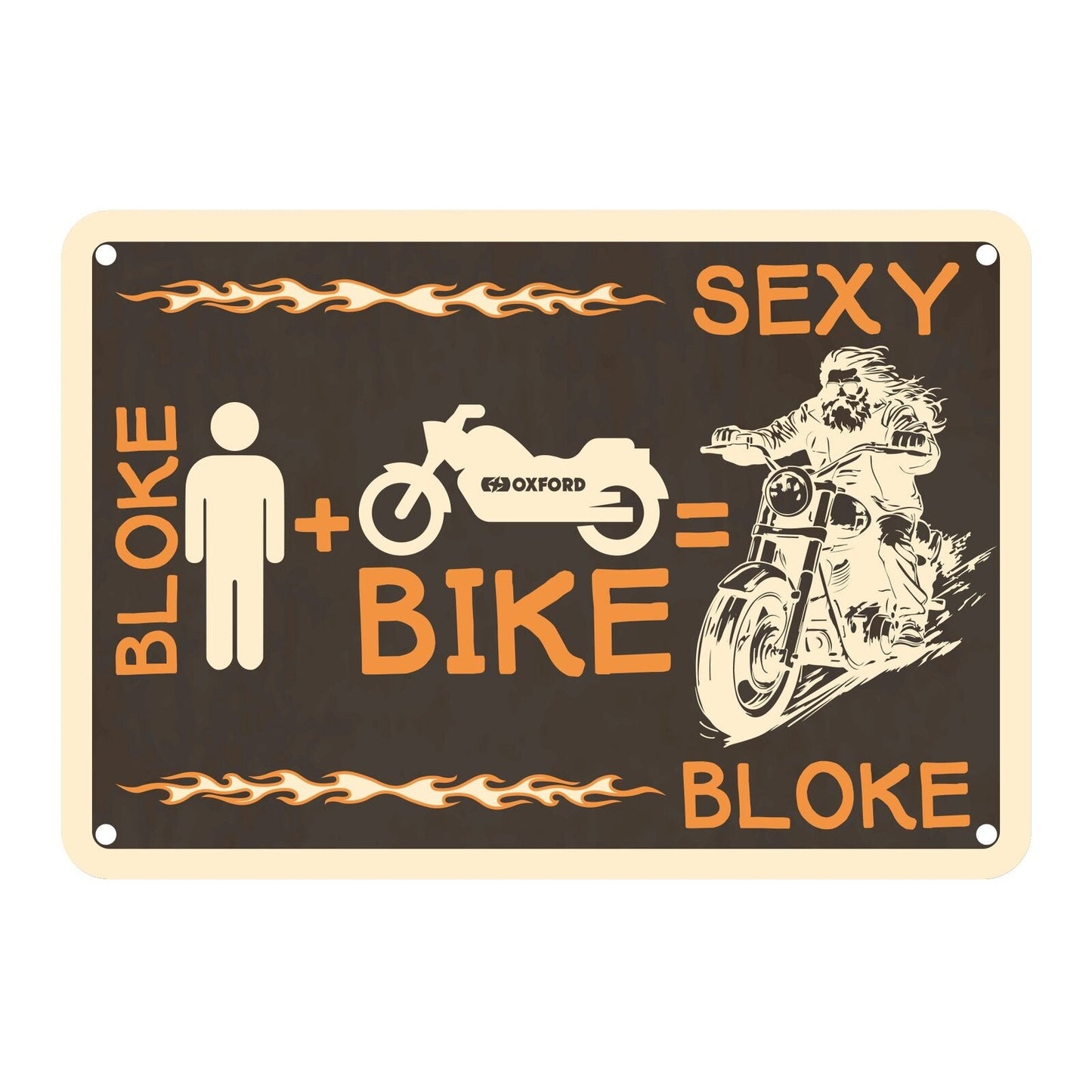 Oxford Metal Sign Bloke Man Bike - 30cm x 20cm