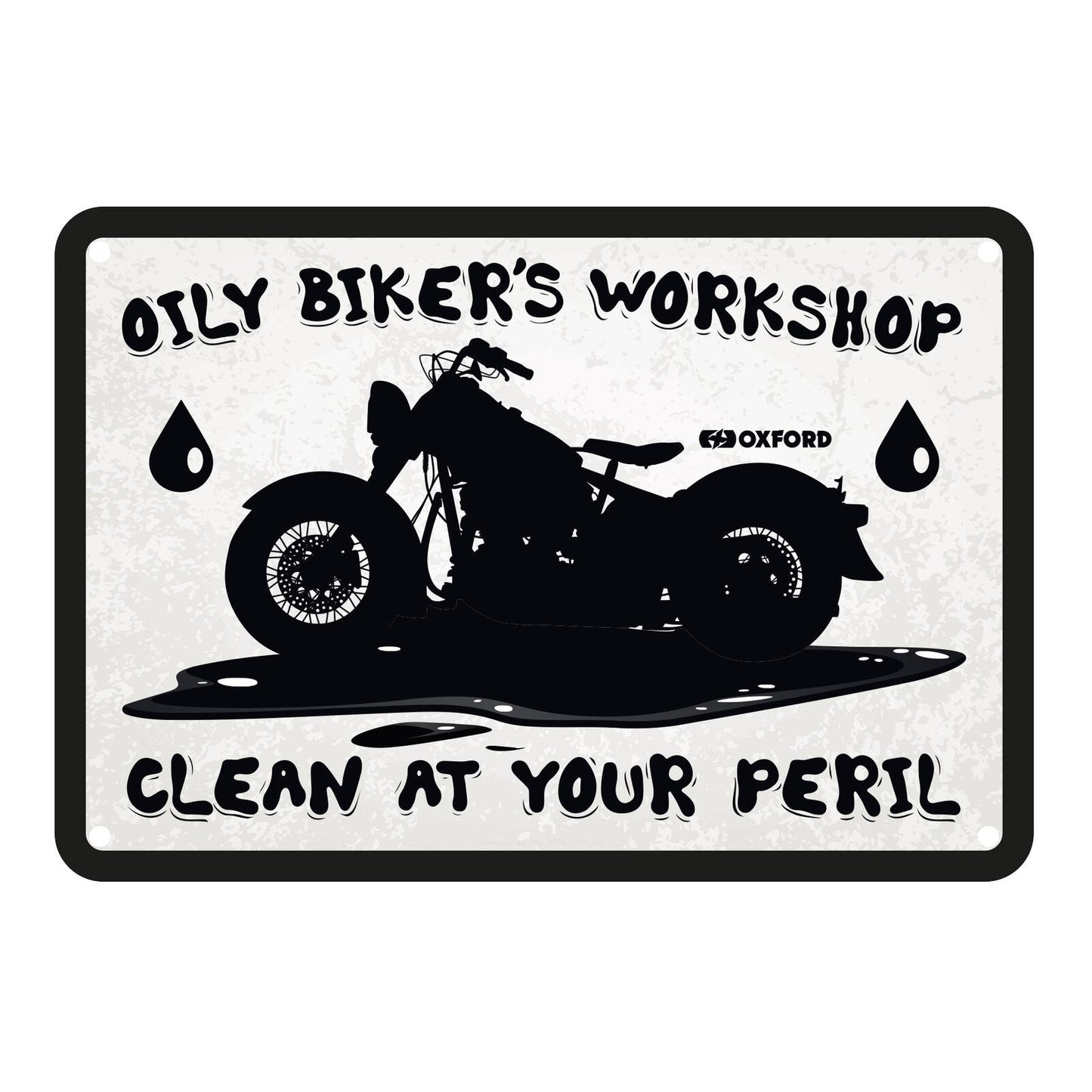 Oxford Metal Sign Oily Biker - 30cm x 20cm