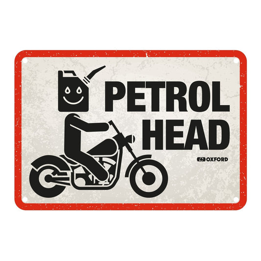 Oxford Metal Sign Petrol Head - 30cm x 20cm