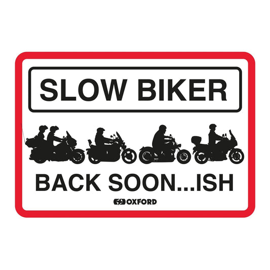 Oxford Metal Sign Slow Biker - 30cm x 20cm