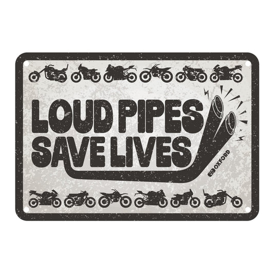 Oxford Metal Sign Loud Pipes - 30cm x 20cm