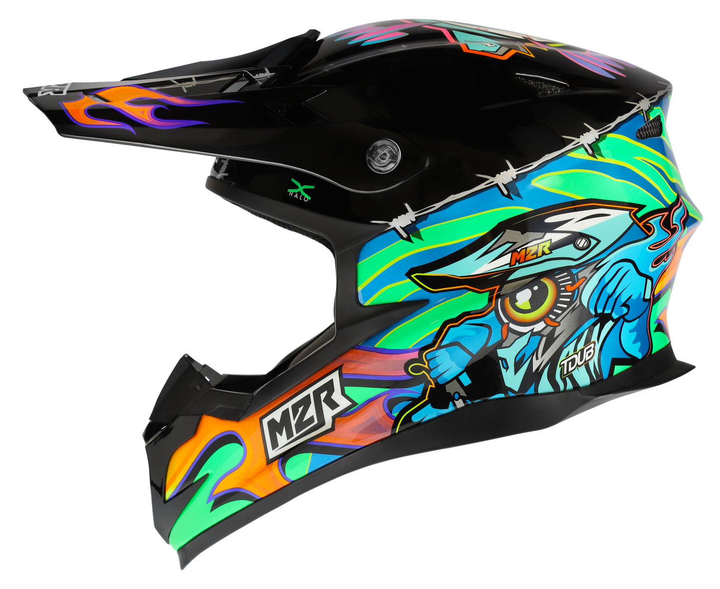 M2R X4.5  TDUB Insight PC-10 Helmet - Black / Orange / Green