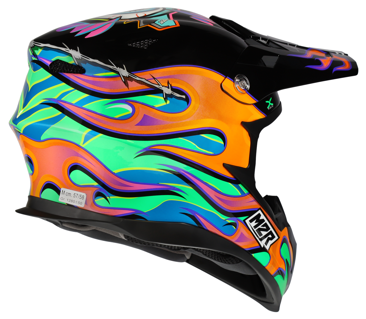 M2R X4.5  TDUB Insight PC-10 Helmet - Black / Orange / Green
