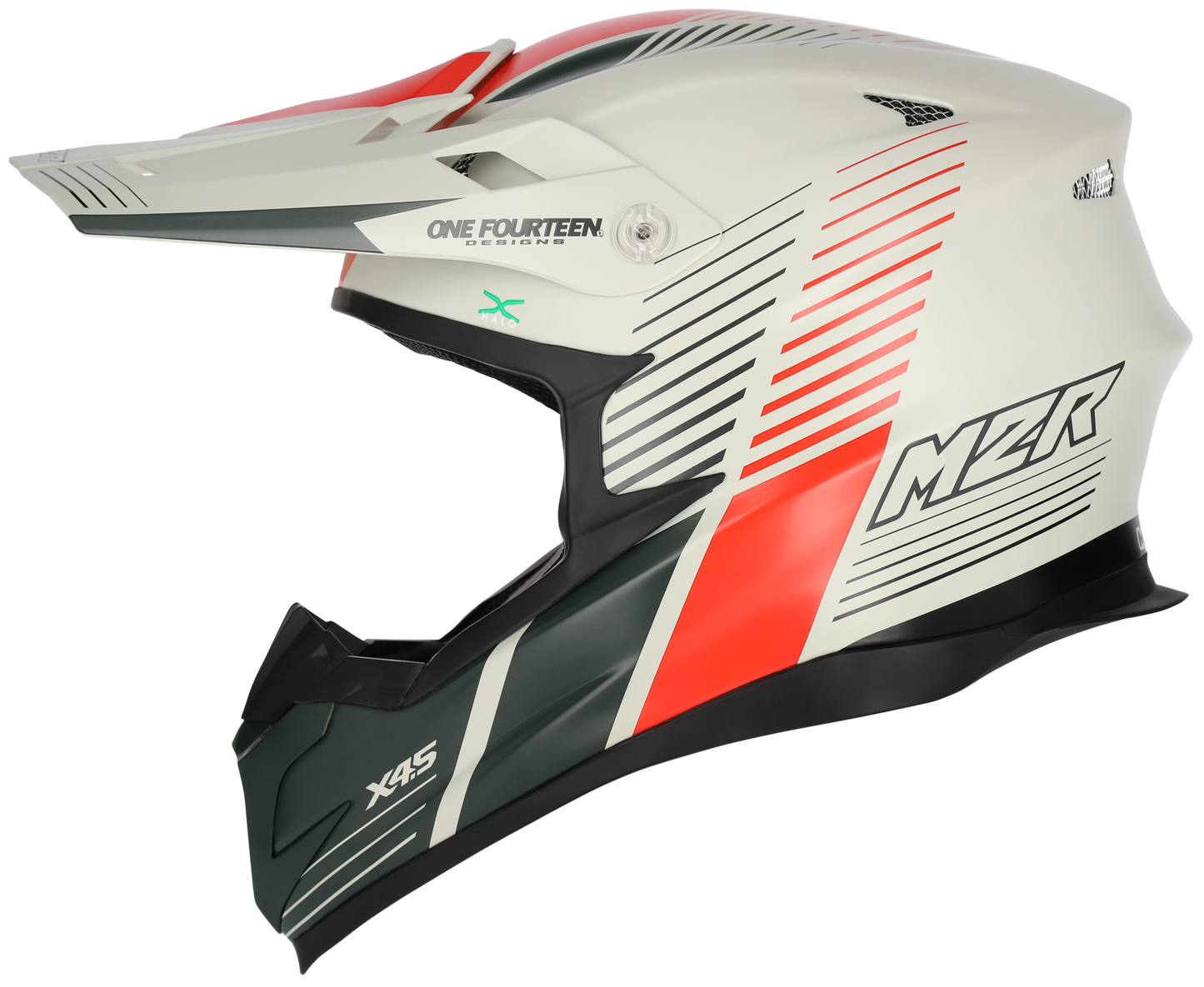 M2R X4.5 Spectrum PC-1F Helmet - Red / White / Grey