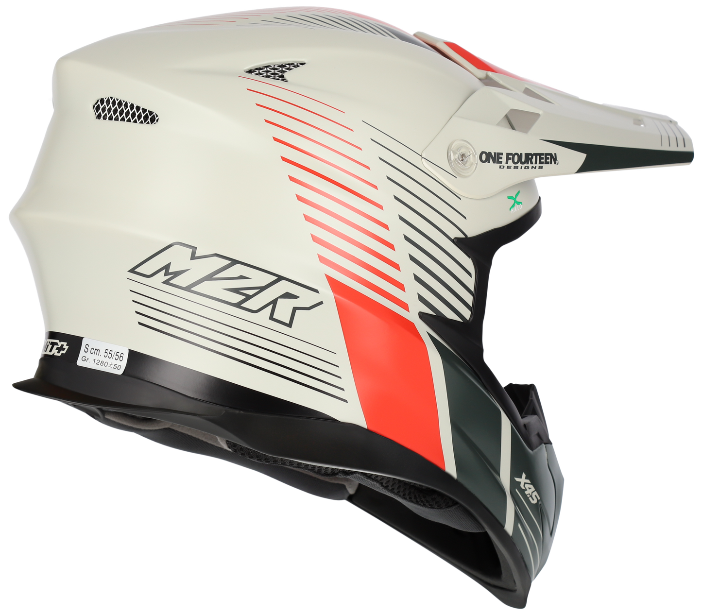 M2R X4.5 Spectrum PC-1F Helmet - Red / White / Grey