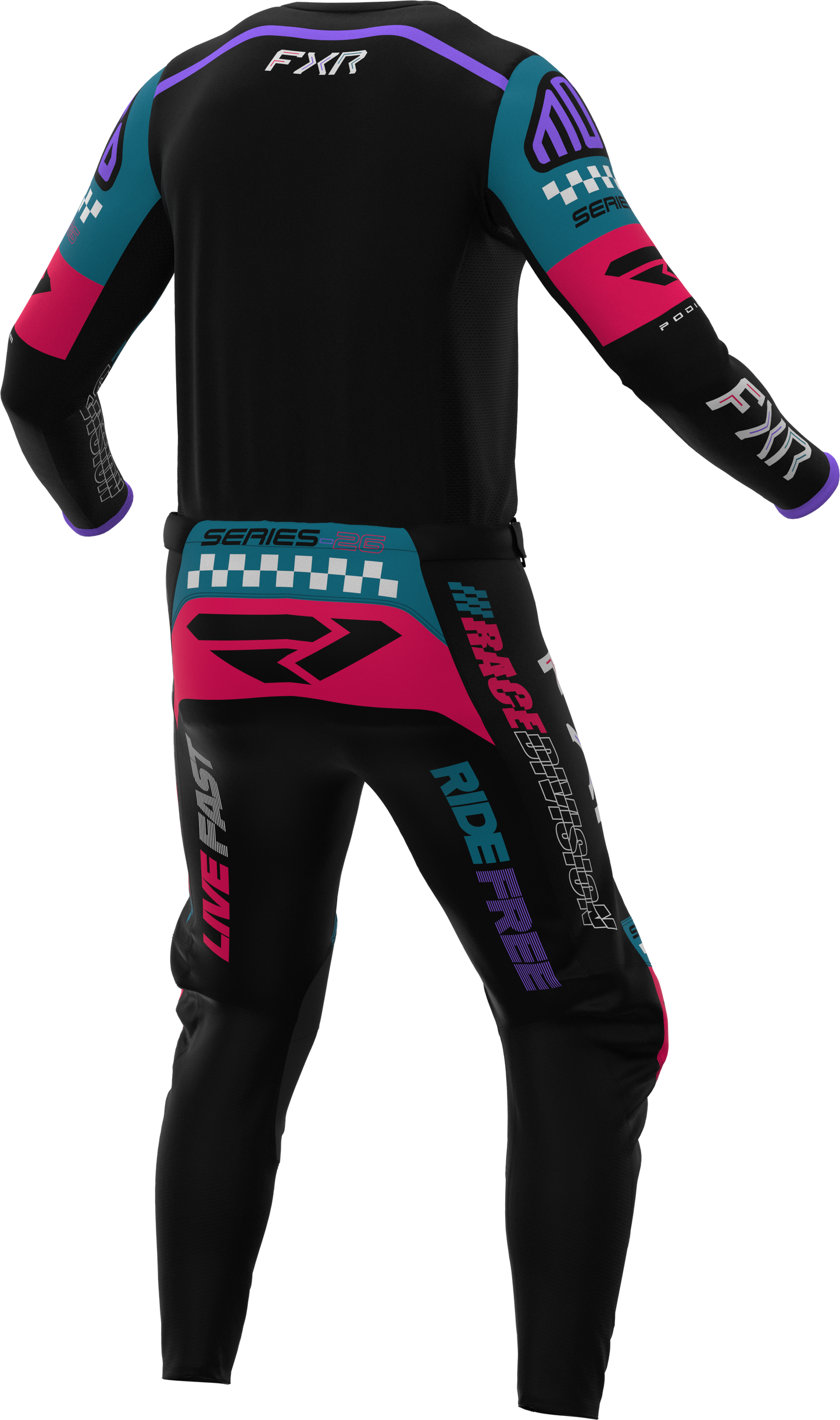 FXR 26.5 Podium Gladiator Jersey & Pants - Black / Coral