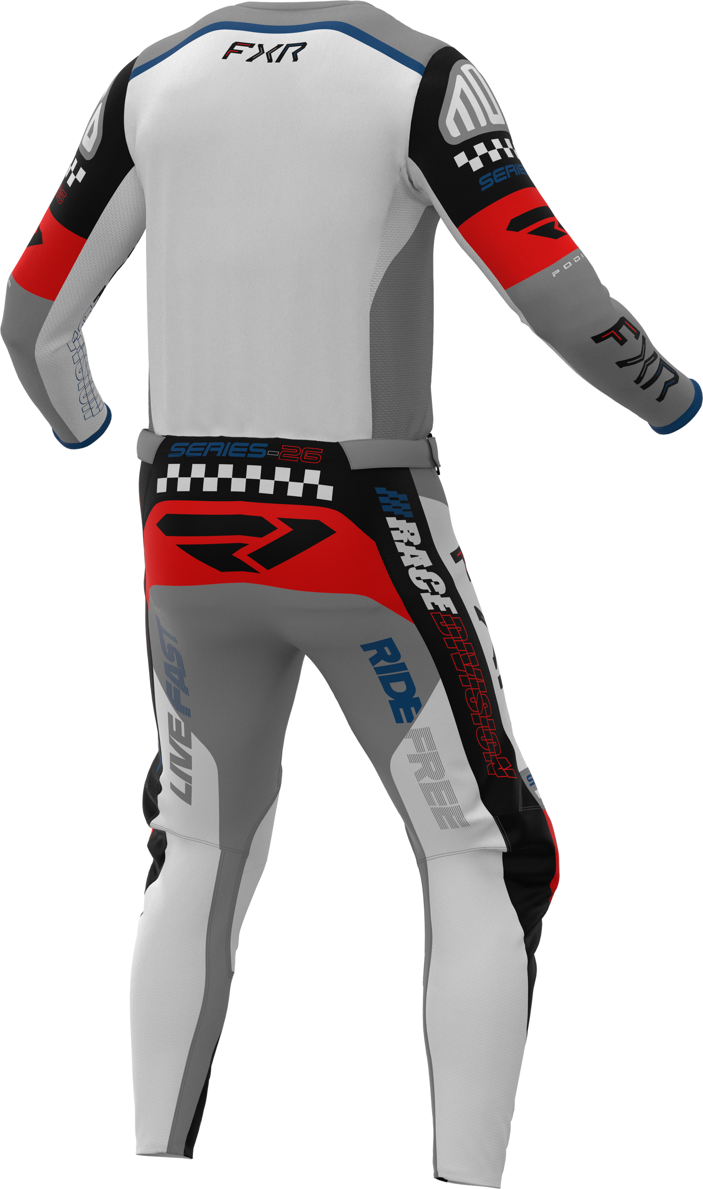 FXR 26.5 Podium Gladiator Jersey & Pants - Grey / White