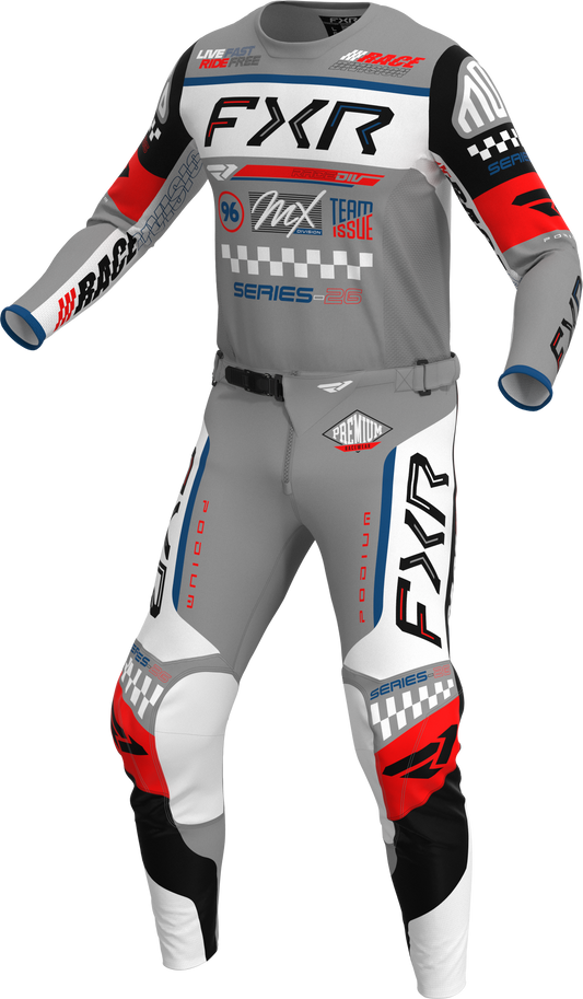 FXR 26.5 Podium Gladiator Jersey & Pants - Grey / White