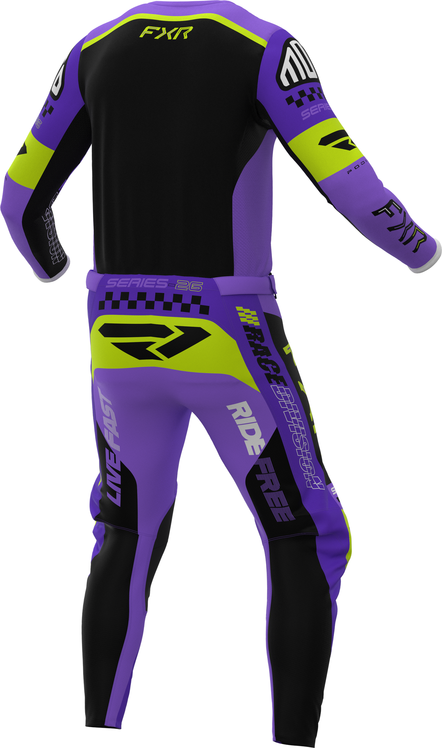 FXR 26.5 Podium Gladiator Jersey & Pants - Purple / Black