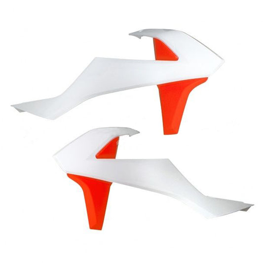 Rtech Radiator Shrouds - White / Orange