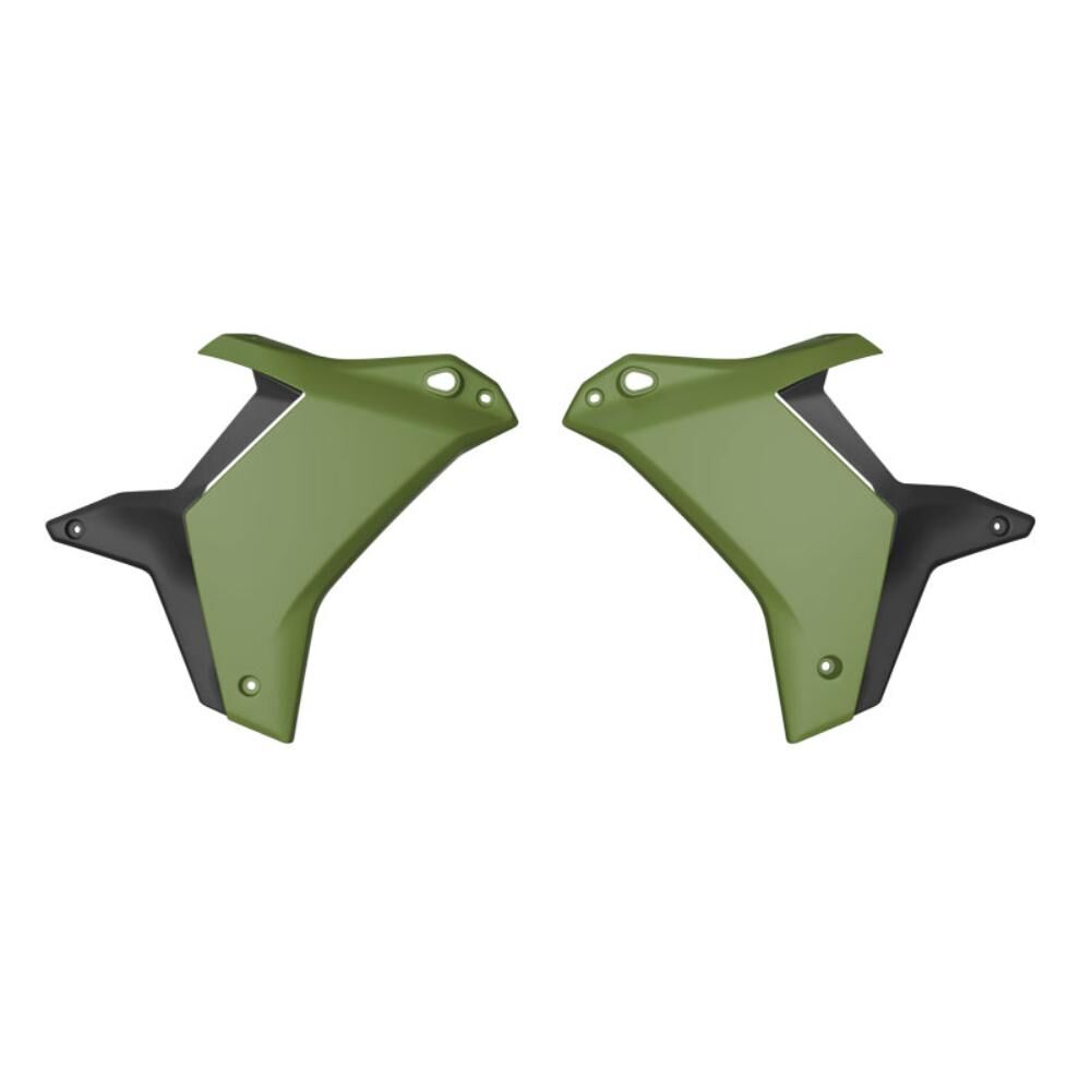 Rtech Radiator Shrouds - Black / Red