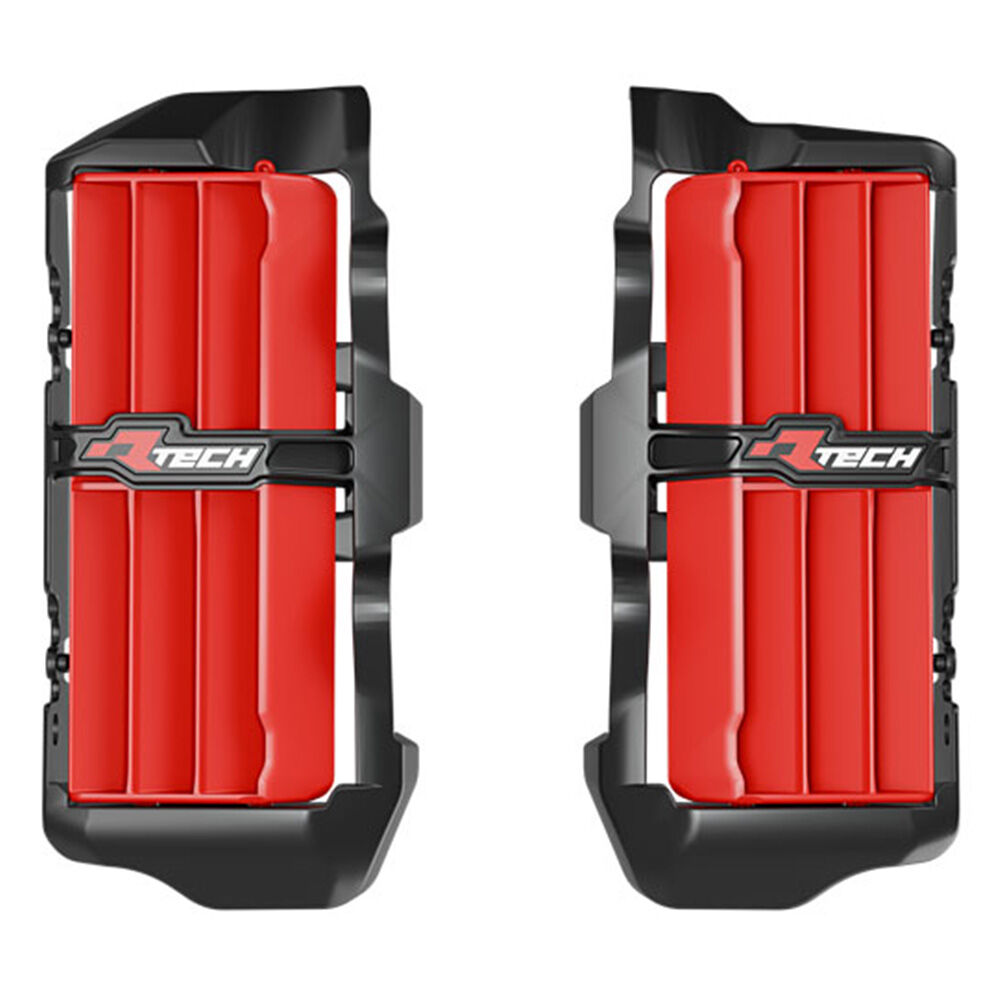 Rtech Oversized Radiator Louvers - Black / Red