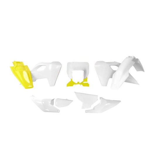 Rtech Plastic Kit (With Headlight Surround) 7 Piece - White / Yellow