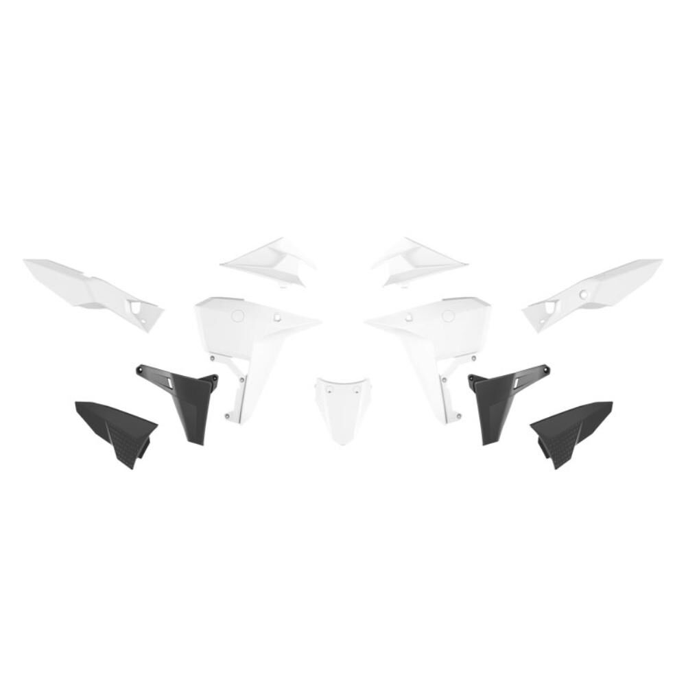 Rtech Revolution Plastics Kit (No Front Fender) - Black / White
