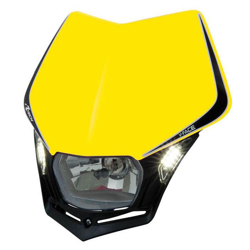 Rtech Vface Headlight - Black / Yellow