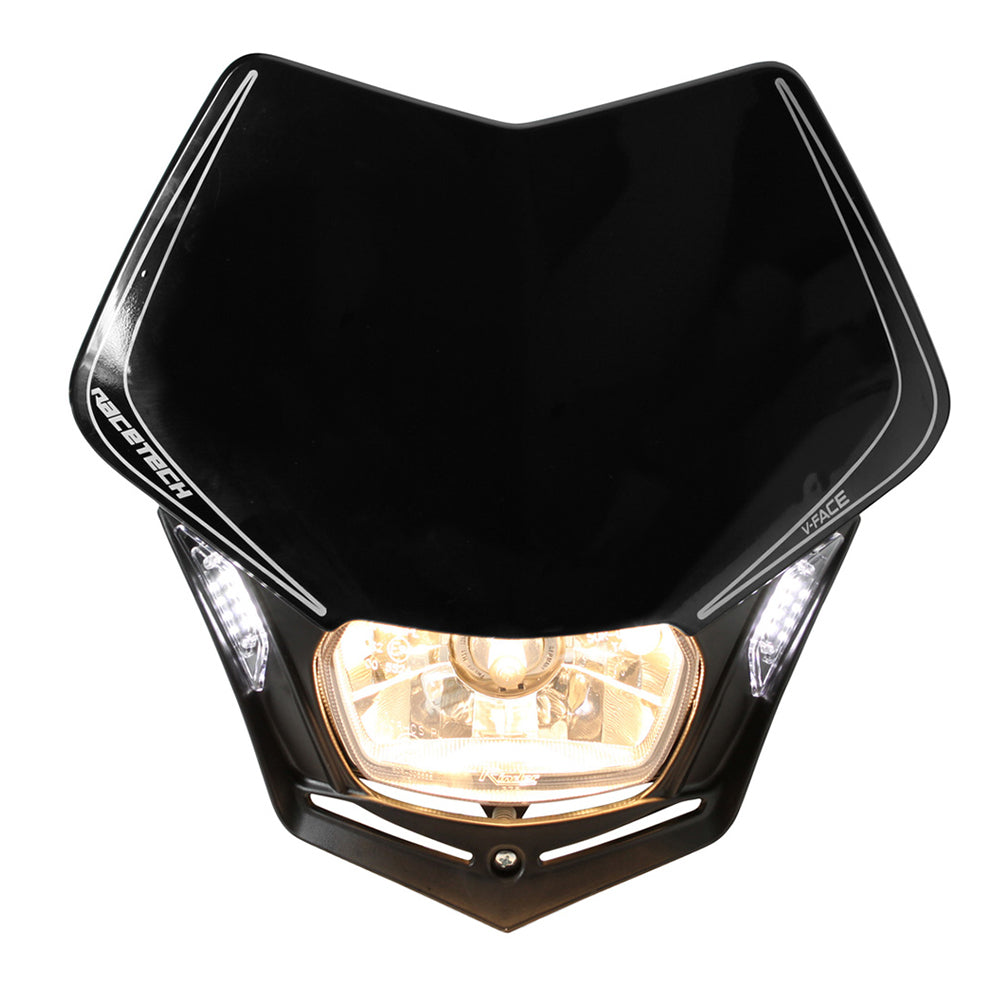 Rtech V-Face Headlight with LED - Black