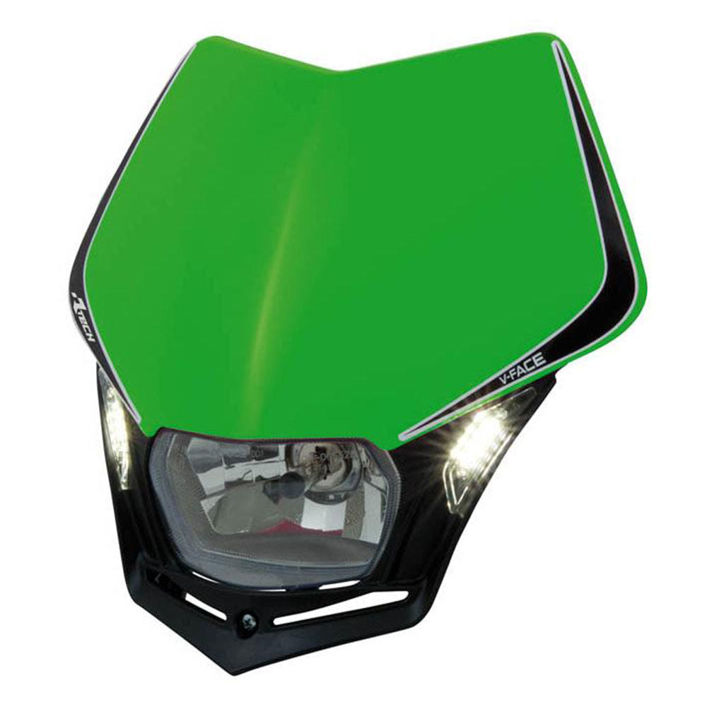 Rtech Vface Headlight - Black / Green
