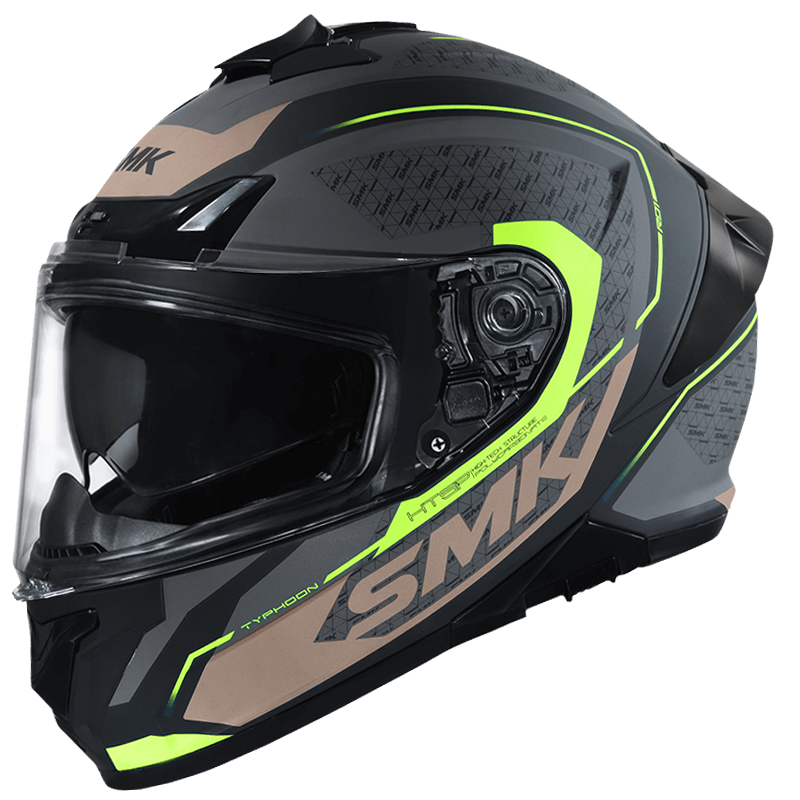 SMK Typhoon Helmet Rd1 MattHelmet - Black / Grey / Orange MA264