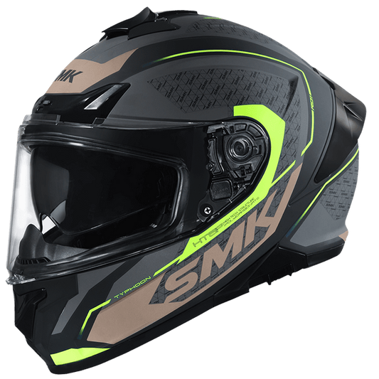 SMK Typhoon Helmet Rd1 MattHelmet - Black / Grey / Orange MA264