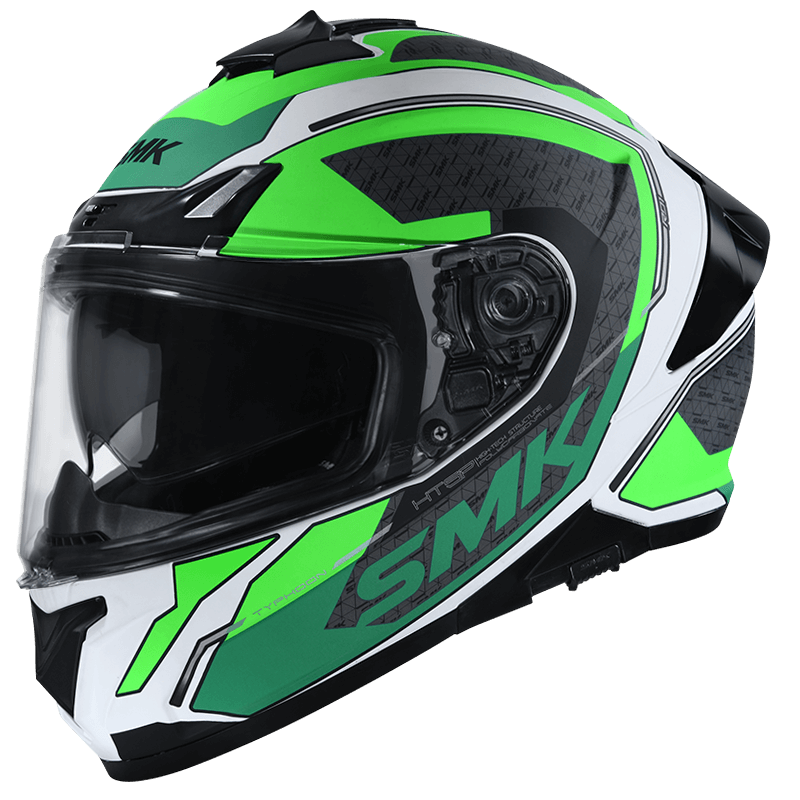 SMK Typhoon Helmet - Rd1 Matt White Green Black GL186