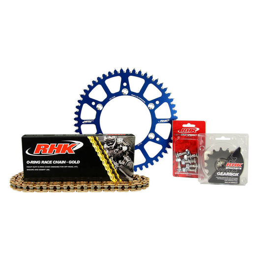 RHK Chain & Sprocket Kit - Gold O-Ring Chain & Blue Alloy Sprocket (13/48)