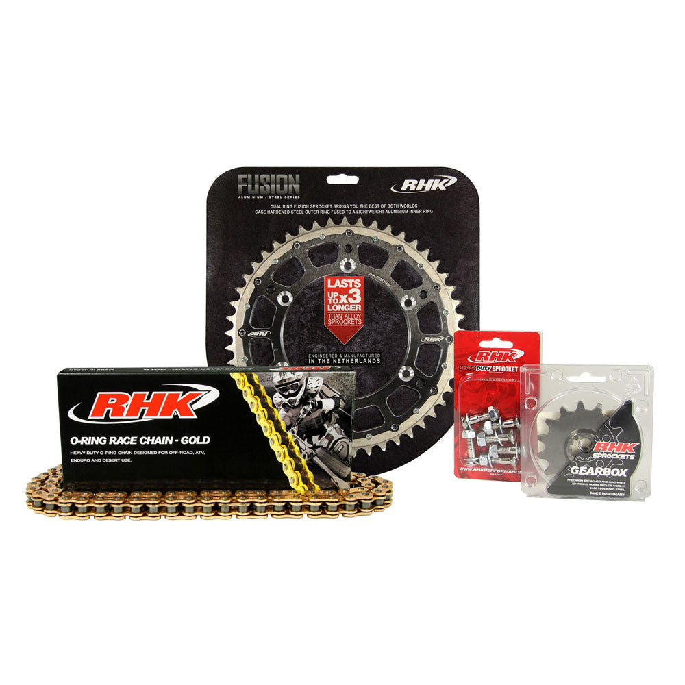 RHK Chain & Sprocket Kit - Gold O-Ring Chain & Black Fusion Sprocket (14/49)