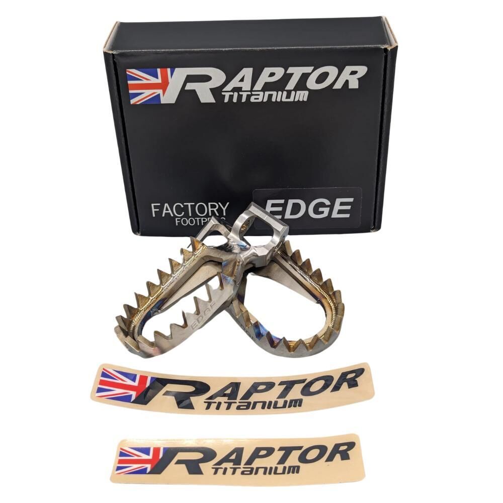 Raptor Titanium Edge Footpegs - 5 Down & 10 Back