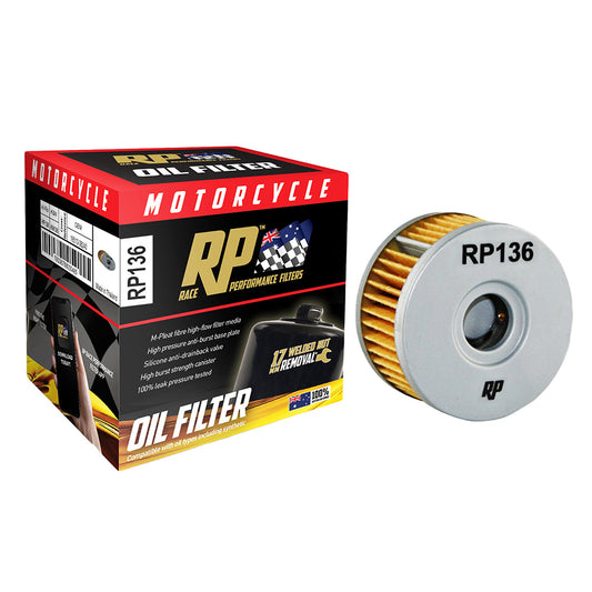Race Performance Motorcycle Oil Filter RP136 KN-136