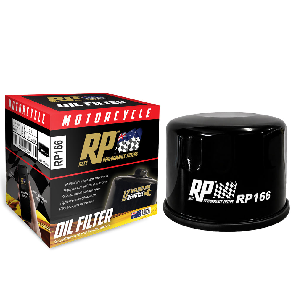 Race Performance Motorcycle Oil Filter - RP166 KN-166