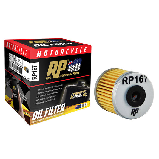 Race Performance Motorcycle Oil Filter RP167 KN-167