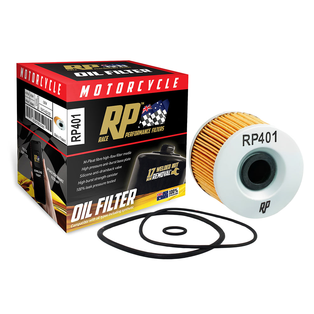 Race Performance Motorcycle Oil Filter RP401 KN-401