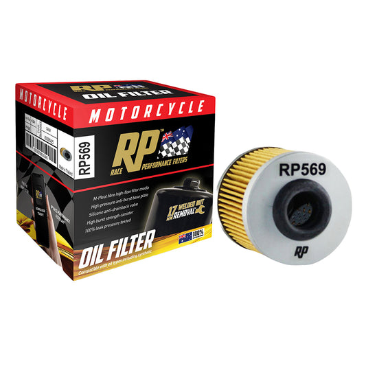 Race Performance Motorcycle Oil Filter RP569 KN-569