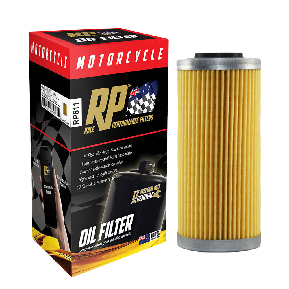 Race Performance Motorcycle Oil Filter RP611 KN-611