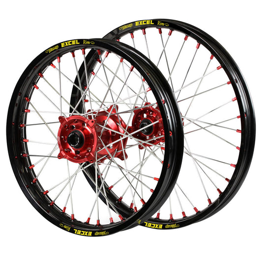 SM Pro Hubs / Excel Rims Wheel Set - Red / Black