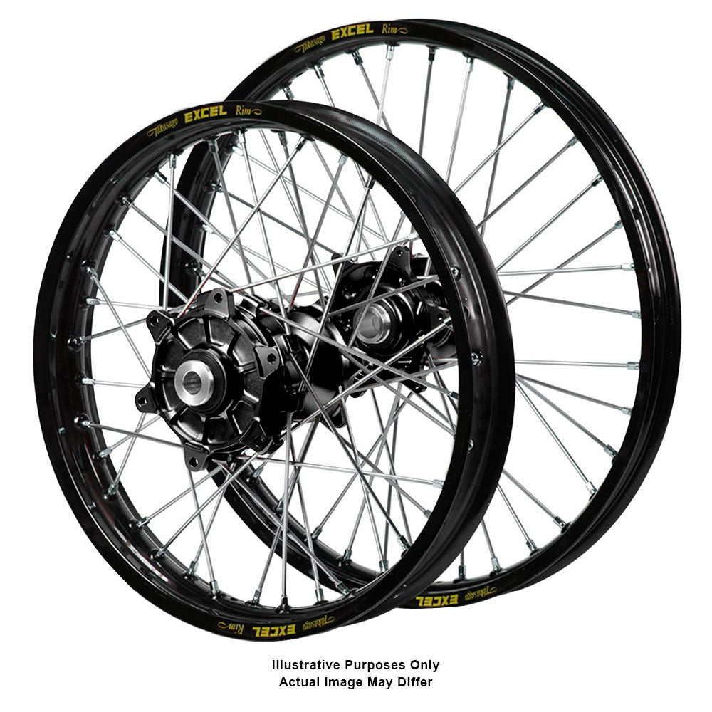 SM Pro Hubs / Excel Rims Wheelset  (21*1.85 / 18*2.50) - Black