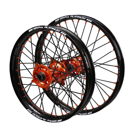 SM Pro Hub / SM Pro Platinum Rim Wheelset (21*1.6 / 19*2.15) - Orange / Black