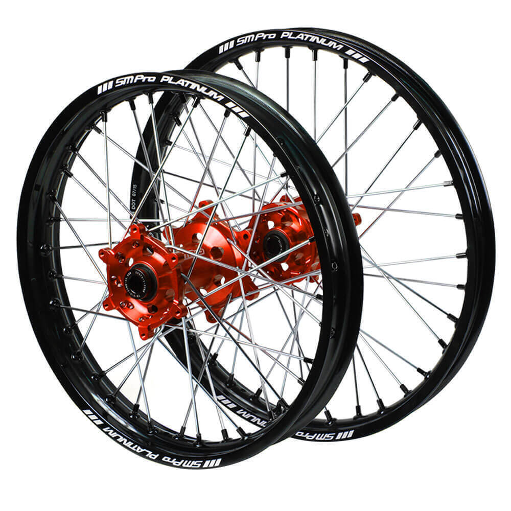 SM Pro Hub / SM Pro Platinum Rim Wheelset (21*1.6 / 18*2.15) - Orange / Black