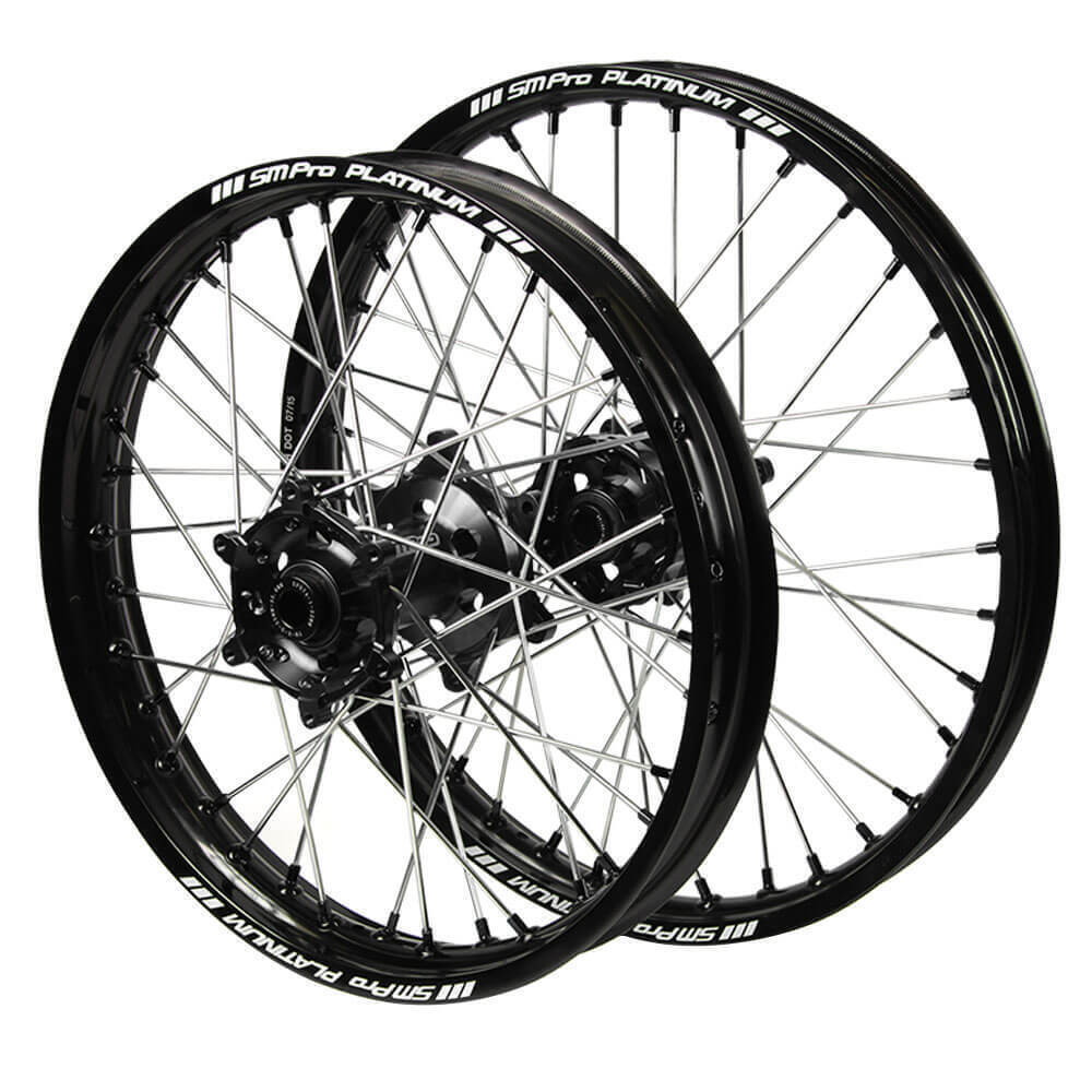 SM Pro Platinum & Bridgestone Tyre Bundle - Black Rim / Black Nipples Wheelset  (21x1.6 / 19x2.15)