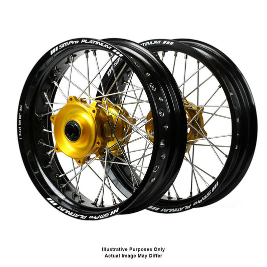 SM Pro Hubs / SM Pro Platinum Rims Wheelset (21*1.85 / 18*2.50) - Gold / Black