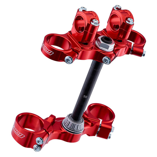 Talon Junior Adjustable Triple Clamp - Red