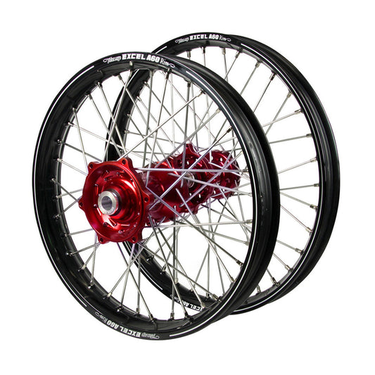 Talon Red Hubs / A60 Black Rims Wheel Set (21*1.6 / 19*2.15 OE)