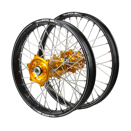Talon Hubs / A60 Rims Wheels Set (21*1.6 / 19*2.15) - Gold / Black