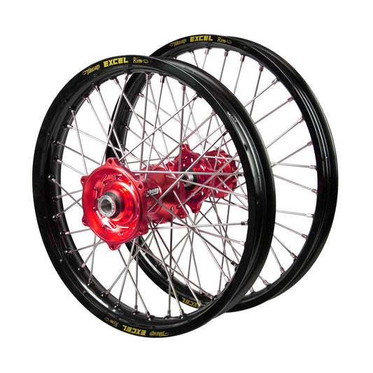 Talon Hubs / Excel Rims Wheel Set - Black / Red