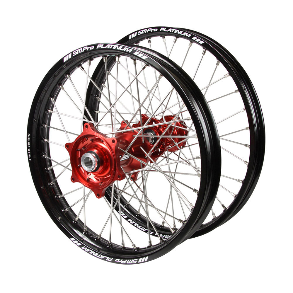 Talon Hubs / SM Pro Platinum Rims Wheel Set (21 / 19*2.15) - Red / Black