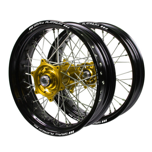 Talon Hub / SM Pro Platinum Rim Supermotard Wheelset (17*3.50 / 17*4.25) - Gold / Black