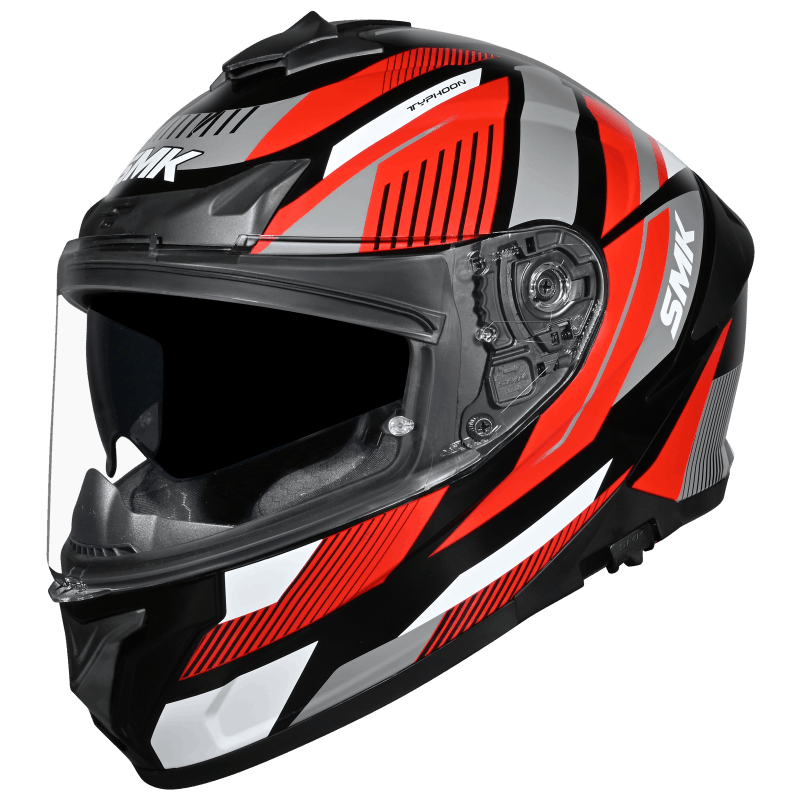 SMK Typhoon 06 Sparko Helmet - Black / Grey / Red GL236