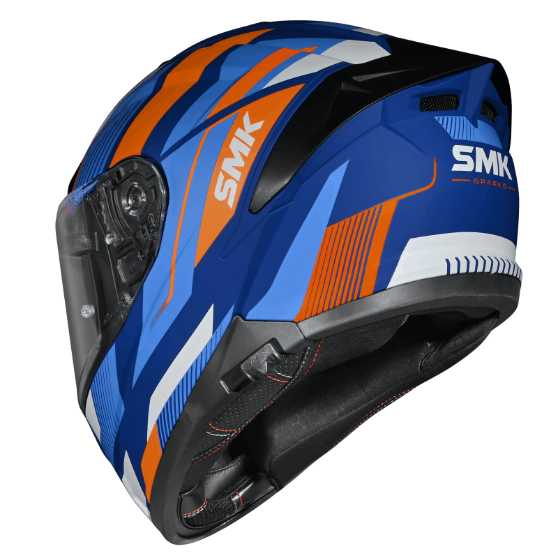 SMK Typhoon 06 Sparko Helmet - Blue / Orange MA557