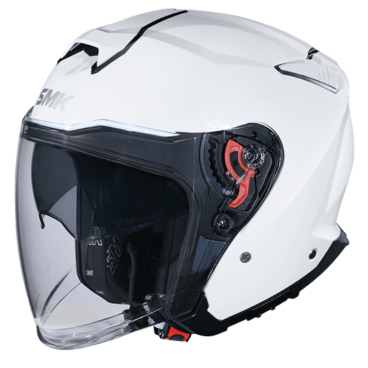 SMK GTJ Open Face Helmet - White GL100