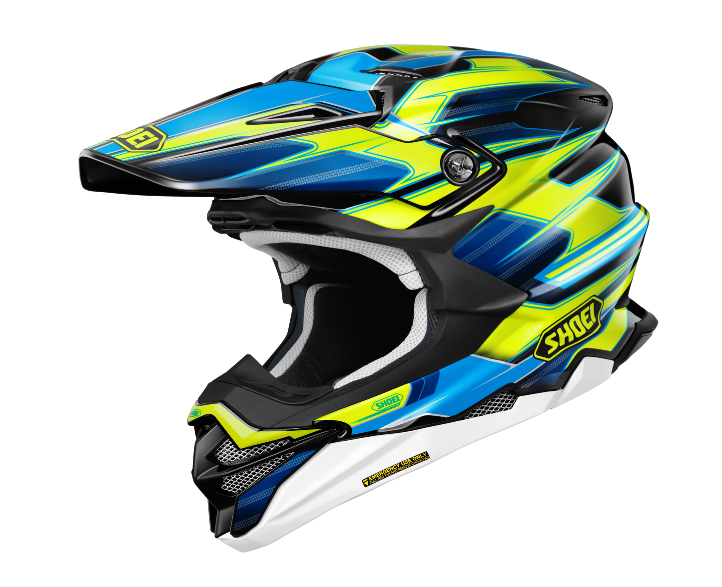 Shoei VFX-WR06 Helmet Sparkle TC-3 - Hi-Vis / Blue / Black