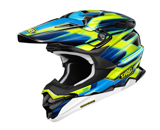 Shoei VFX-WR06 Helmet Sparkle TC-3 - Hi-Vis / Blue / Black